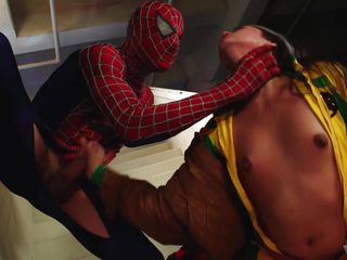 deadpool and spiderman fight crime and fuck pussies