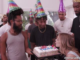 birthday girl gets a wild blowbang surprise
