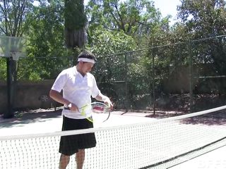 hardcore foursome in tennis court